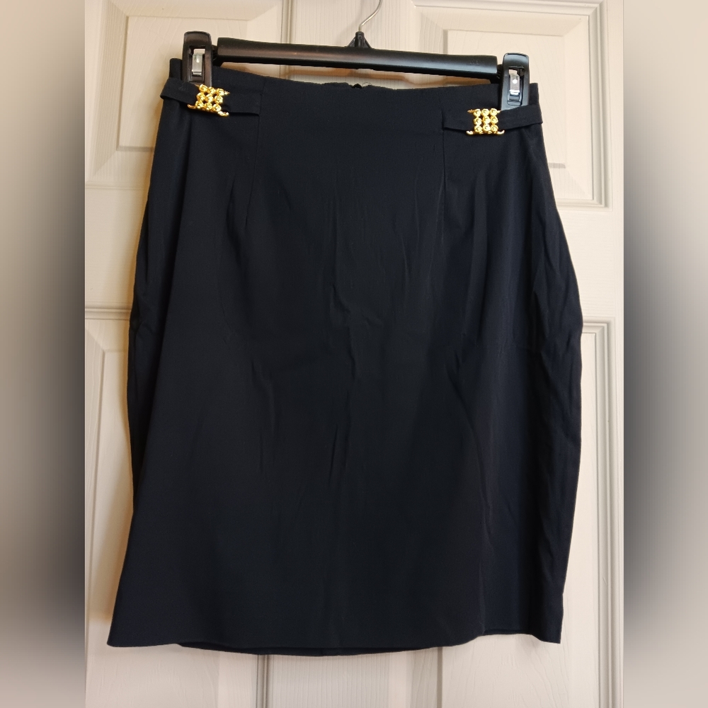 Tiffany Milano Pencil Skirt w/ Buckle Embellishment Black - Size 44 or U.S. Med